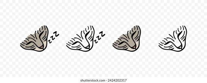 Sleeping cat, napping, sleep and sleepy, graphic design. Animal and pet, kitten or catlike, veterinary and pet store, vector design and illustration