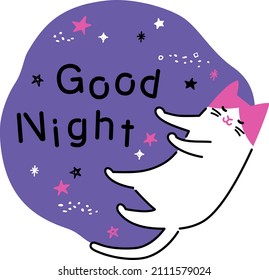 un gato dormido y cielo nocturno