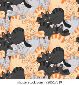 Sleeping cat pattern.Eps 10 vector illustration.