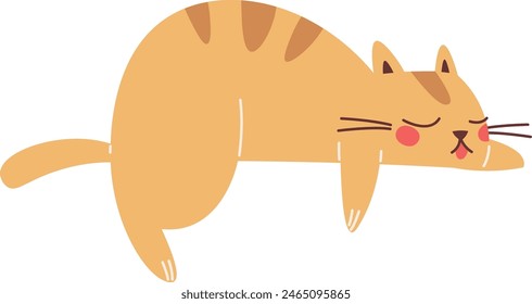 Sleeping Cat Pet Vector Illustration