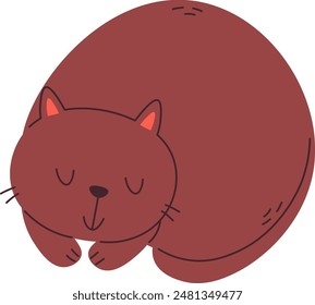 Sleeping Cat Pet Vector Illustration