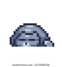 Sleeping cat pixel art icon isolated vector illustration. Cute pet. Stickers design. Logo design template for pet shops, veterinary clinics and animal shelters homeless.