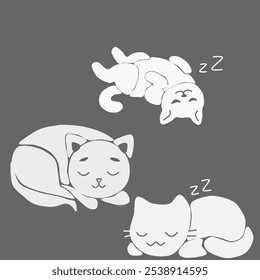 adormecido gato estêncil arte sombra arte abstrata sem costura geométrica decoração gráfica étnica contorno modelo papel de parede tecido padrão mão desenhado contorno forma fundo ombre

