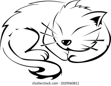 sleeping cat transparent vector icon
