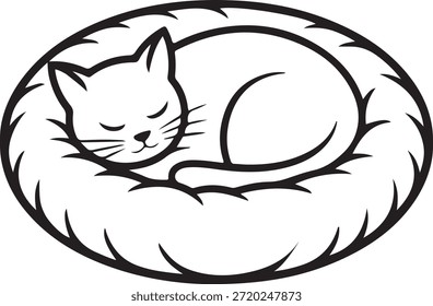 Sleeping Cat Vektorkunst, Icons und Grafiken für Designer