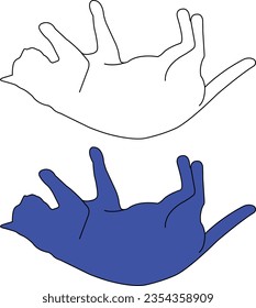 
The sleeping cat vector is available in two colors.