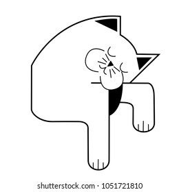 sleeping cat, vector cartoon illustration