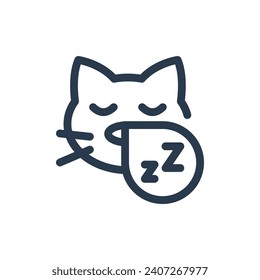 Ilustración del icono del vector del gato durmiente para noches tibias