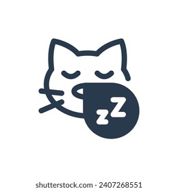 Ilustración del icono del vector del gato durmiente para noches tibias