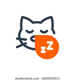 Ilustración del icono del vector del gato durmiente para noches tibias