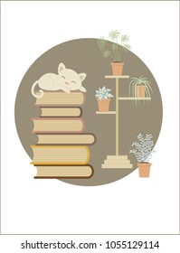 Sleeping cat vector Illustration