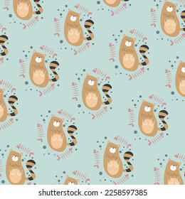 Sleeping cats have cute patterns. Flat color simple style design. Light brown cat. Vector illustration
