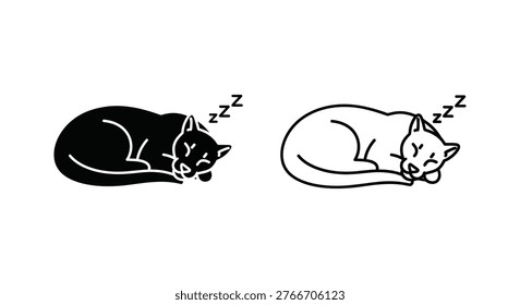 Sleeping Cats Illustrations for Relaxation Vector