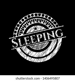 Sleeping chalkboard emblem. Vector Illustration. Detailed.