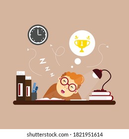 Sleeping character illustration design vector