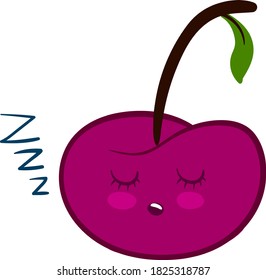 Cereza durmiente, ilustración, vector sobre fondo blanco