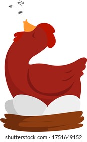 Sleeping chicken , illustration, vector on white background