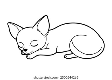 Una ilustración de Arte vectorial de perro chihuahua durmiente