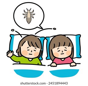 Sleeping children and head lice.