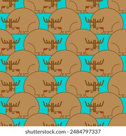 Sleeping Christmas reindeer Pattern seamless. Reindeer Santa Background.
