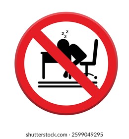 Sleeping in class is prohibited Icon. 2d flat vector format.
for design elements, made with illustration software.