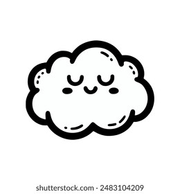 diseño de Plantilla de Ilustración vectorial de dibujo a mano de garabato nube durmiente