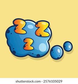 Sleeping Cloud Vector Illustration Sleepy Design Concept