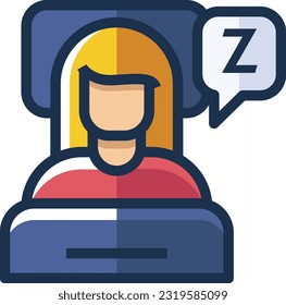 Sleeping Color Line Icon - Single Icon, Vector