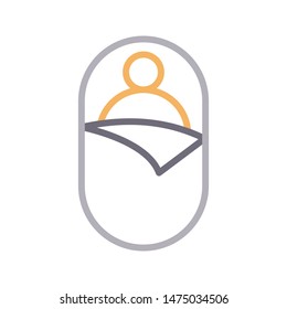sleeping colour line vector icon