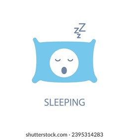 sleeping concept line icon. Simple element illustration. sleeping concept outline symbol design.