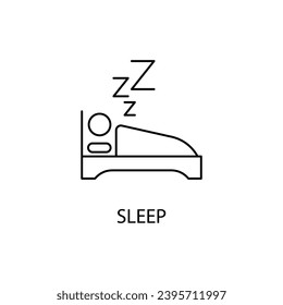sleeping concept line icon. Simple element illustration. sleeping concept outline symbol design.