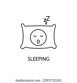 sleeping concept line icon. Simple element illustration. sleeping concept outline symbol design.