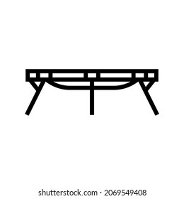 sleeping cot line icon vector. sleeping cot sign. isolated contour symbol black illustration