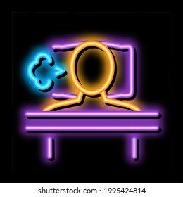 sleeping and cough in bed neon light sign vector. Glowing bright icon sleeping and cough in bed sign. transparent symbol illustration