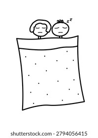 Sleeping couple doodle 