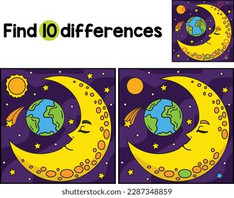 Sleeping Crescent Moon Find The Differences