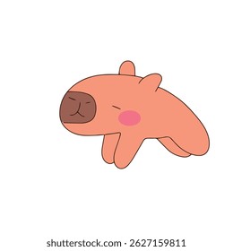 Dormindo bonitinho capibaras desenhos animados animal