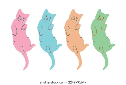 Sleeping Cute Cat Cartoon Vector Illustration Design with Funny and Colorful Style