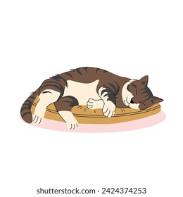 Ilustración plana de un gato suave