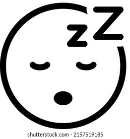 Sleeping cute face vector icon