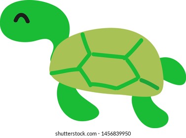 Sleeping cute turtle, illustration, vector on white background