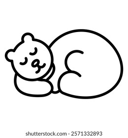 Sleeping cute white bear icon