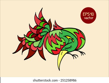 Sleeping decorative bird
