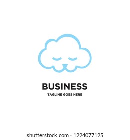 Schlafhund und Cloud-Logo-Symbol, Vektorgrafik