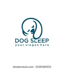 Vector de logotipo de icono de perro durmiente