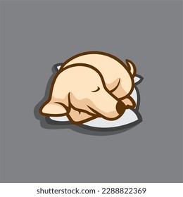 Sleeping dog illustration design vector