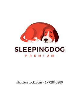 sleeping dog logo vector icon illustration