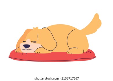 sleeping dog on cushion icon