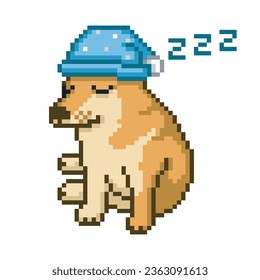 Sleeping dog, pixel art meme