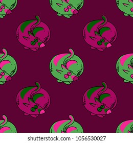 Sleeping dog seamless pattern. Original design for print or digital media.